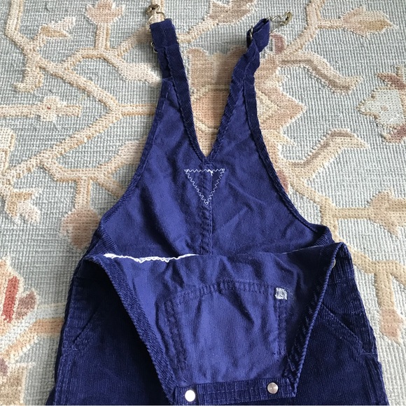 Vintage OshKosh B’gosh Sz 12 M Navy Blue Corduroy Vestbak Overalls Made in USA - Picture 8 of 16